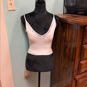 No Boundaries White Lace Trim Camisole